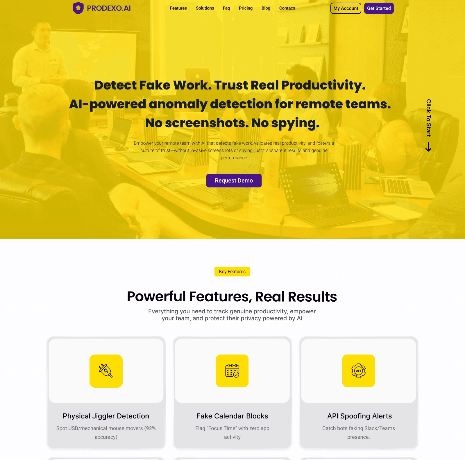 IdleSense AI landing page